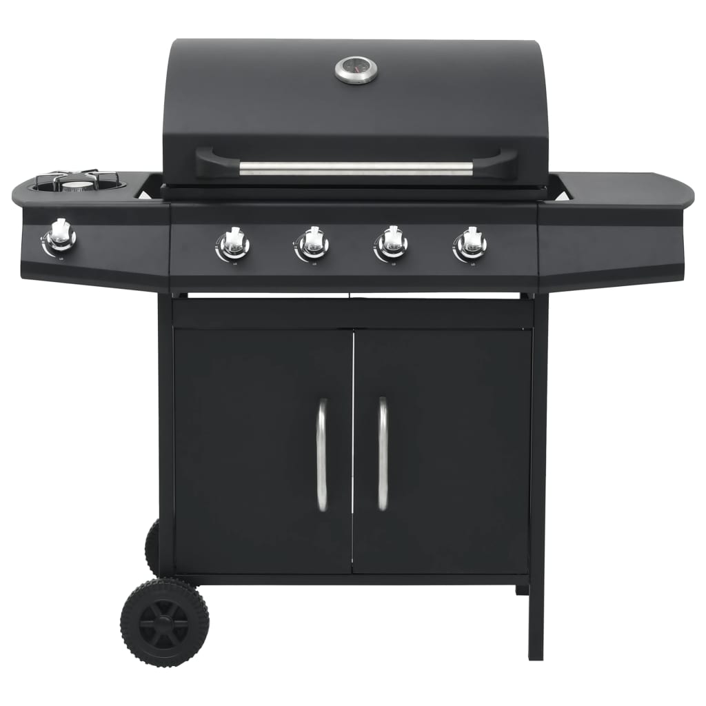 vidaXL Barbacoa grill de gas 4+1 quemadores negro