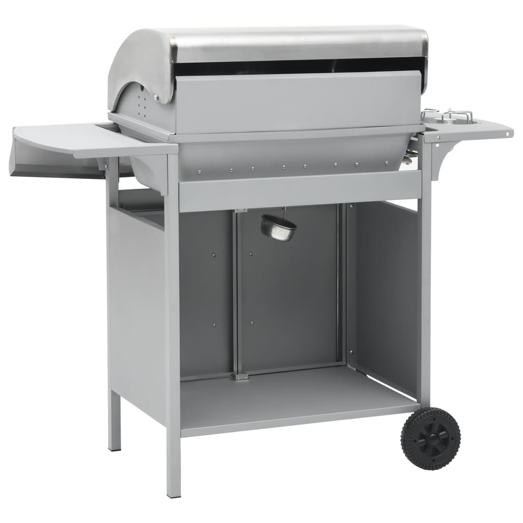 vidaXL Barbacoa grill de gas 4+1 quemadores plateada