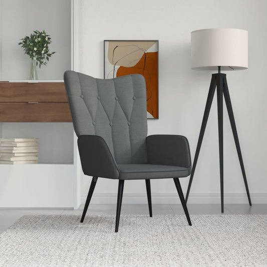 vidaXL Sillón de relax de tela gris oscuro