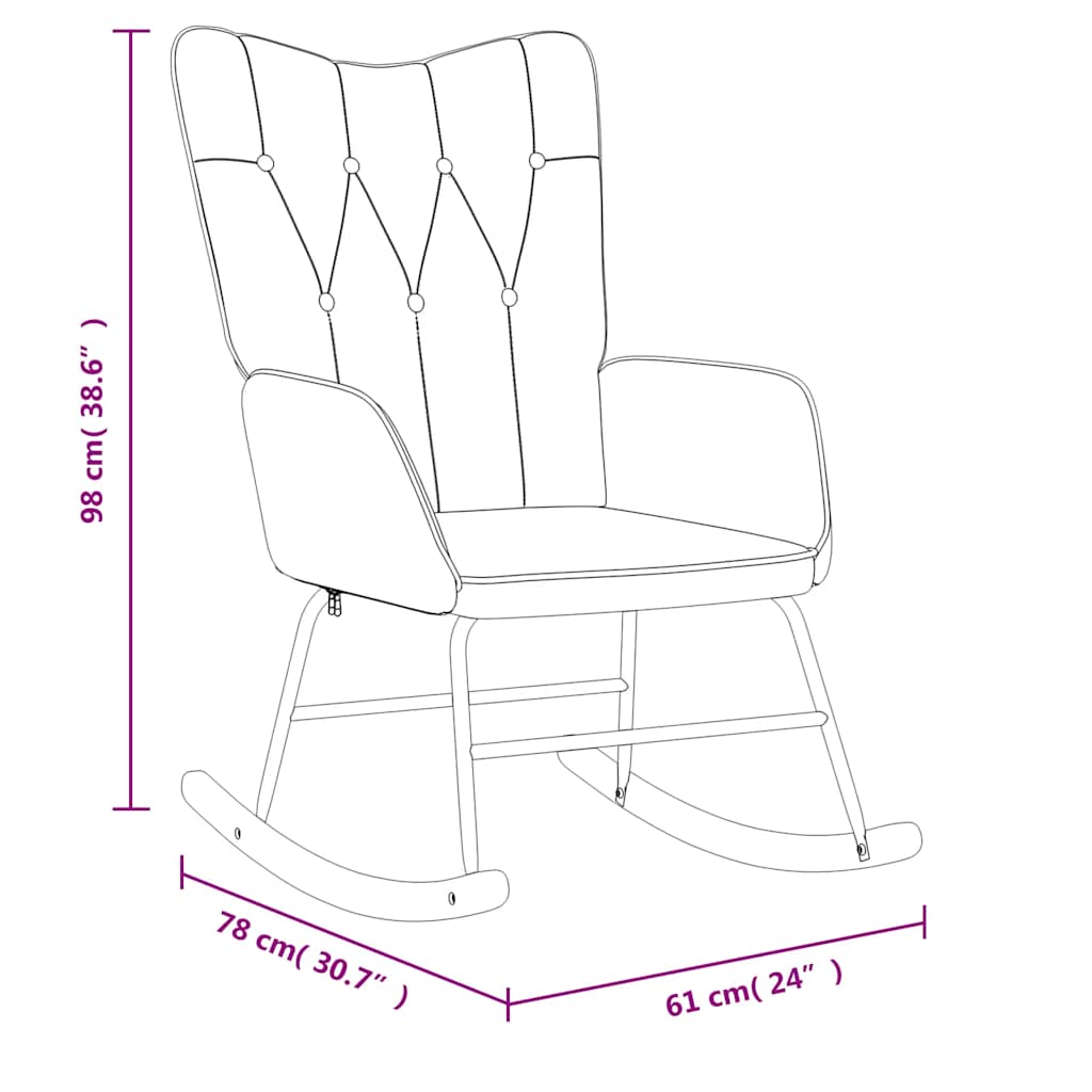 vidaXL Silla mecedora de tela marrón