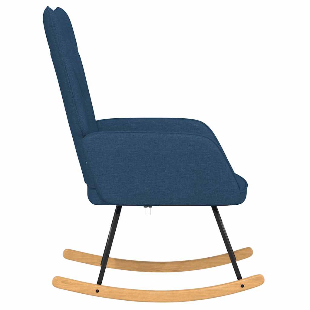 vidaXL Silla mecedora de tela azul