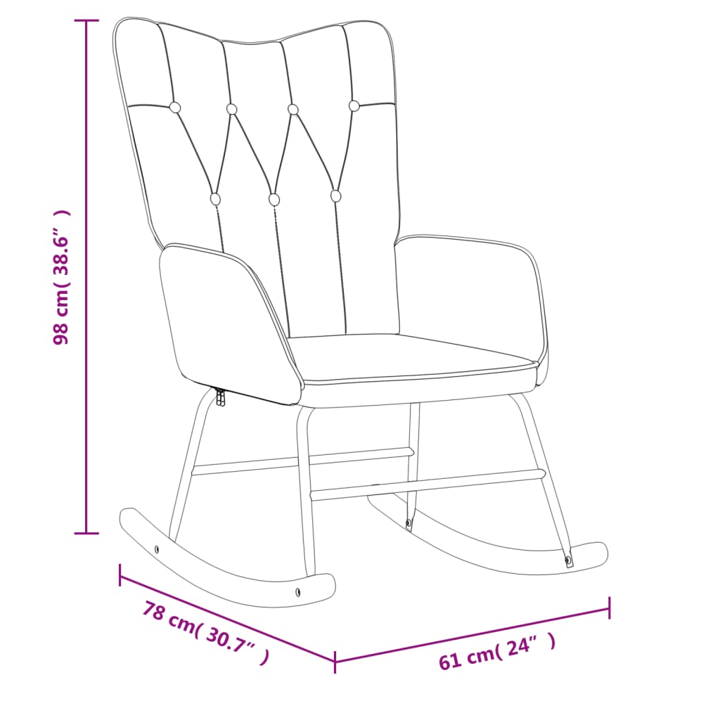 vidaXL Silla mecedora de tela verde