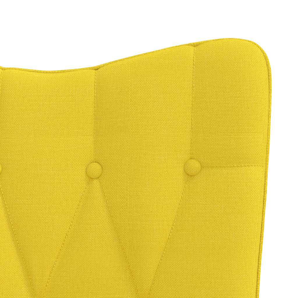 vidaXL Silla mecedora con reposapiés tela amarillo mostaza