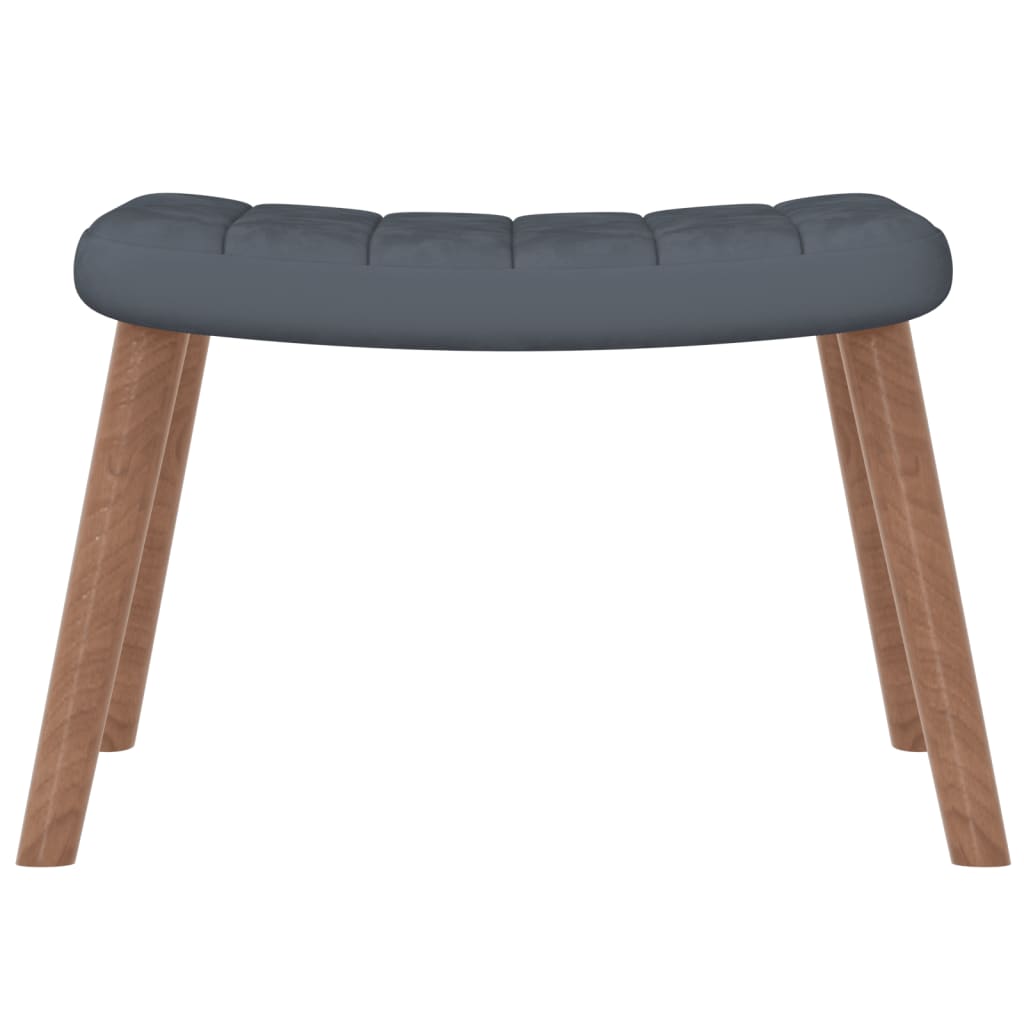 vidaXL Sillón de relax con taburete terciopelo gris oscuro