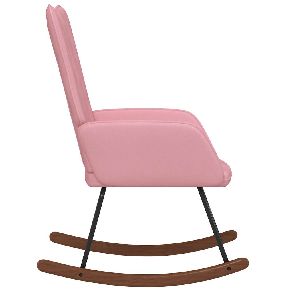 vidaXL Silla mecedora de terciopelo rosa