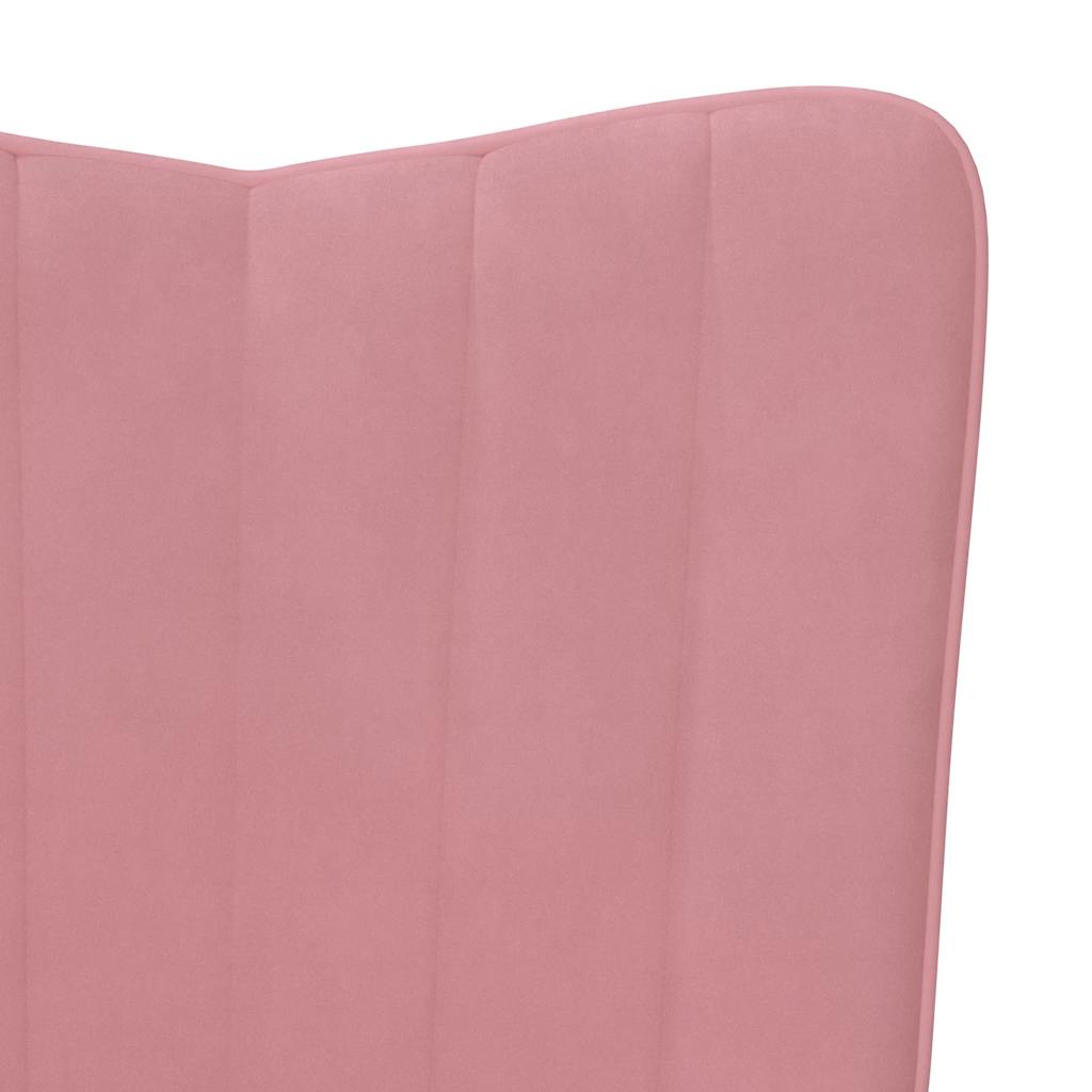 vidaXL Silla mecedora de terciopelo rosa