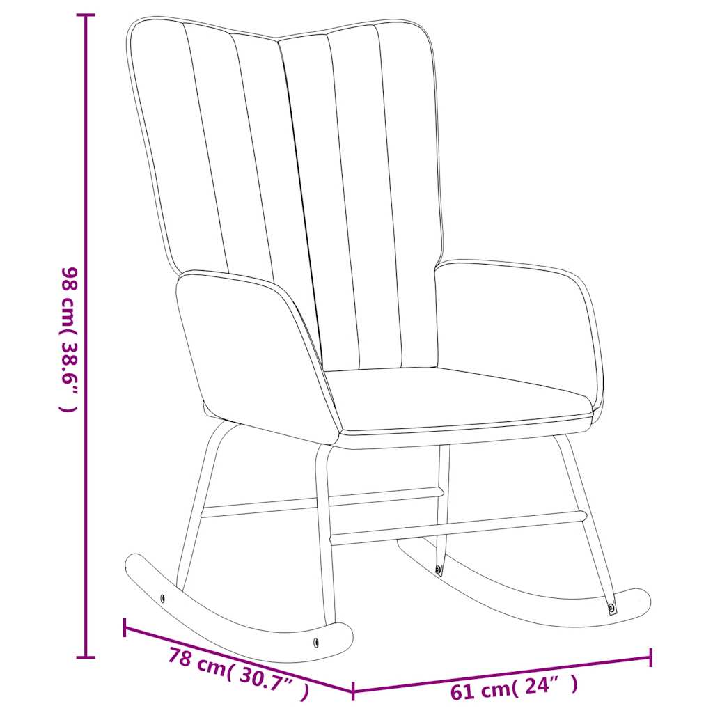 vidaXL Silla mecedora de terciopelo rosa