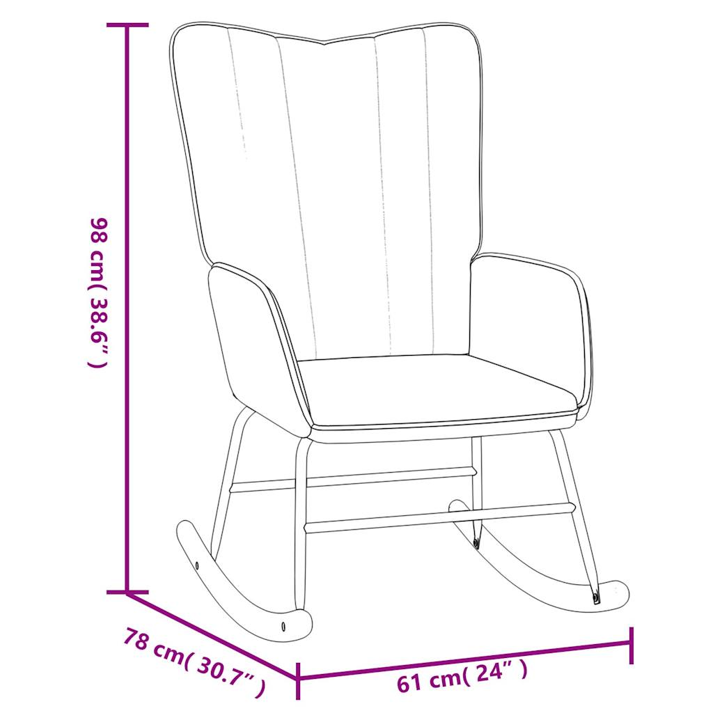 vidaXL Silla mecedora de terciopelo negro