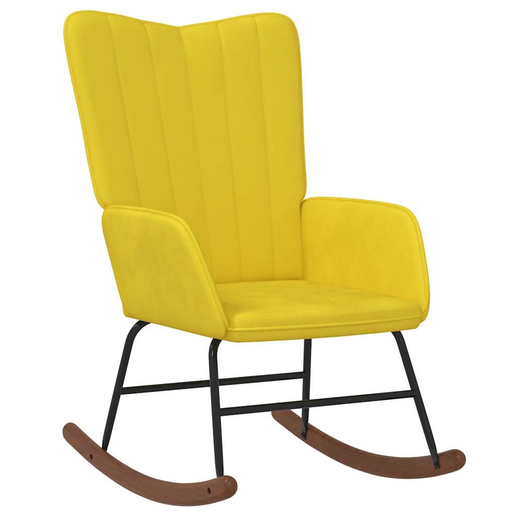 vidaXL Silla mecedora de terciopelo amarillo mostaza