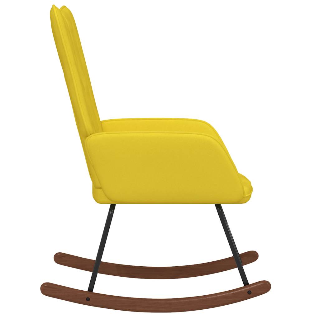 vidaXL Silla mecedora de terciopelo amarillo mostaza