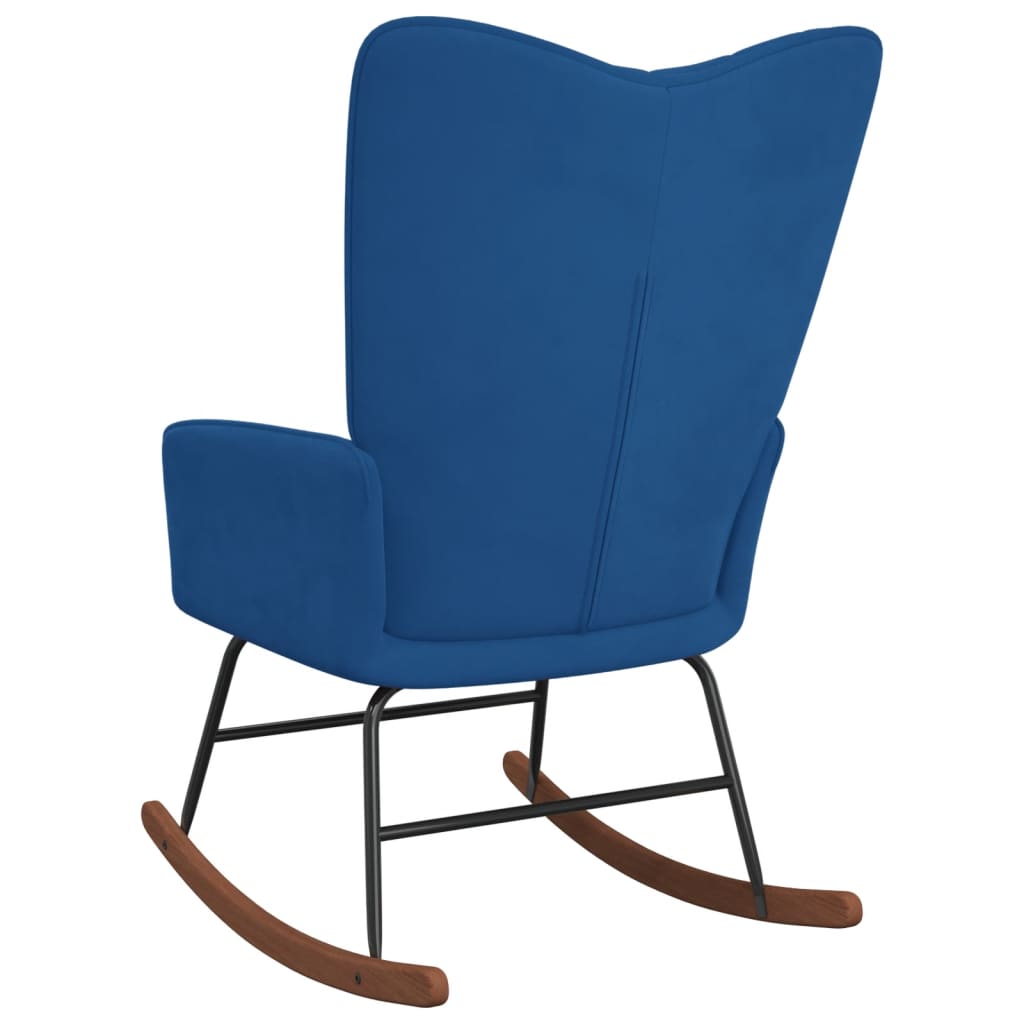 vidaXL Silla mecedora de terciopelo azul