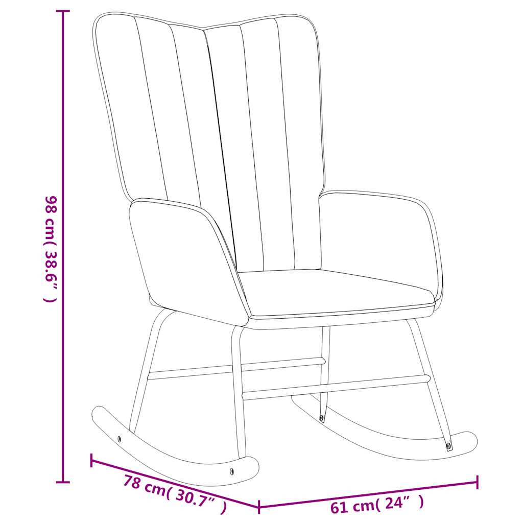 vidaXL Silla mecedora con reposapiés terciopelo rosa