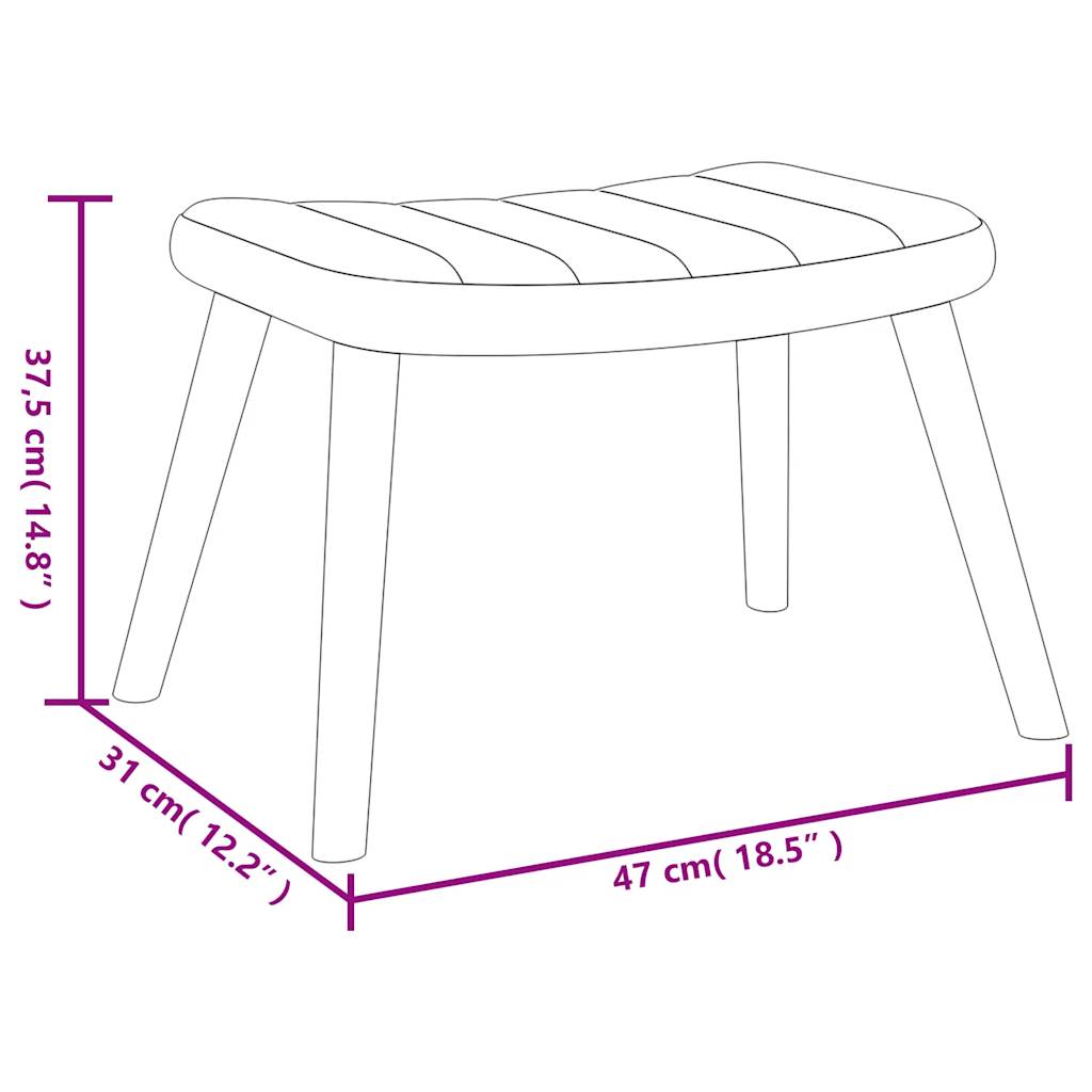 vidaXL Silla mecedora con reposapiés terciopelo negro