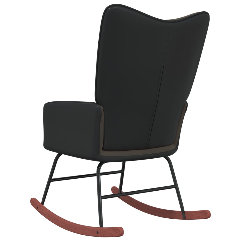 vidaXL Silla mecedora de terciopelo y PVC gris oscuro