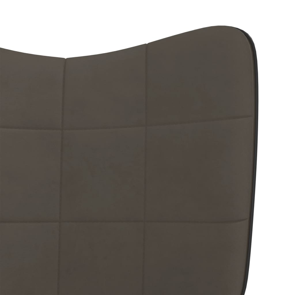 vidaXL Silla mecedora de terciopelo y PVC gris oscuro