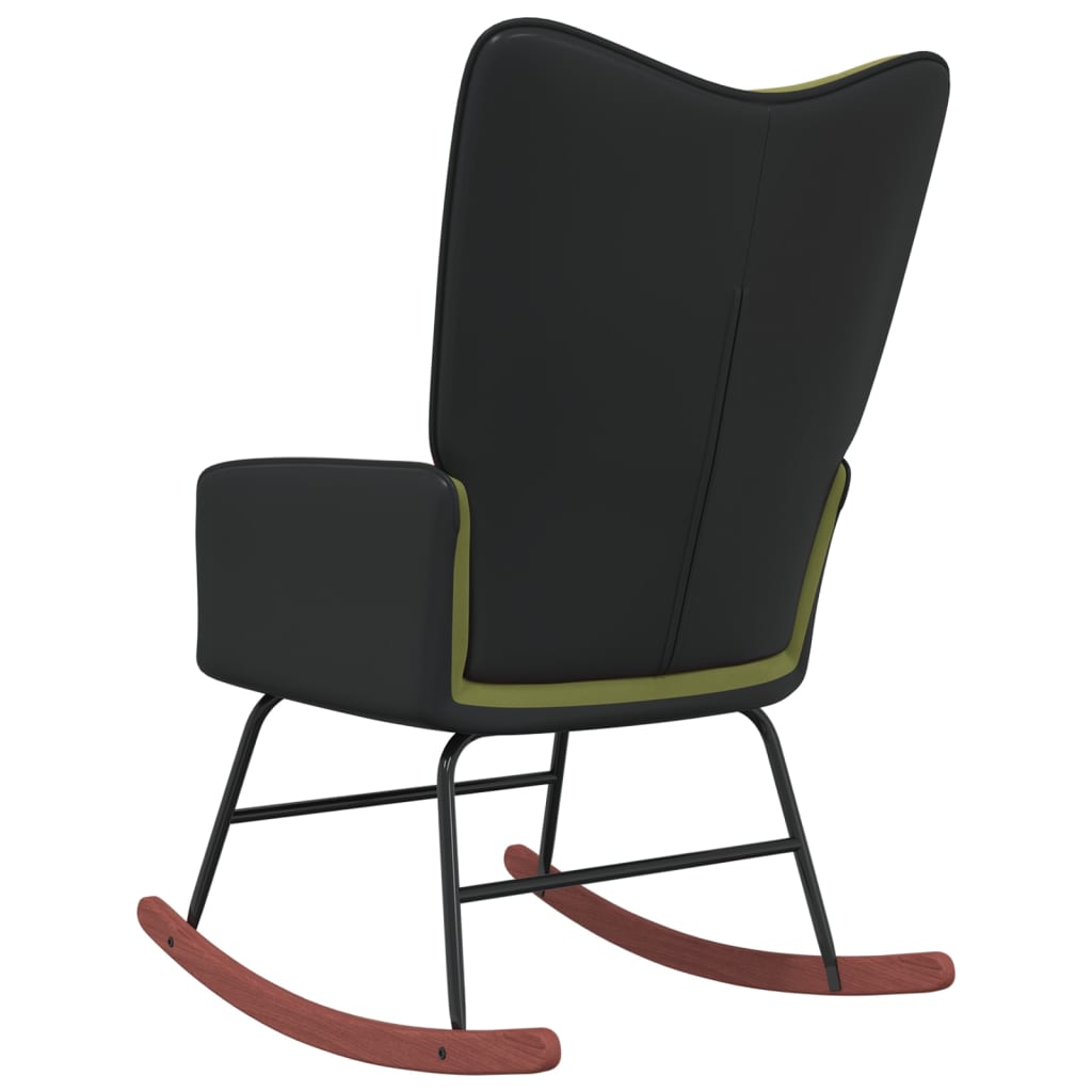 vidaXL Silla mecedora de terciopelo y PVC verde claro