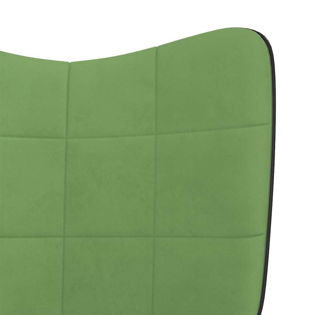 vidaXL Silla mecedora de terciopelo y PVC verde claro