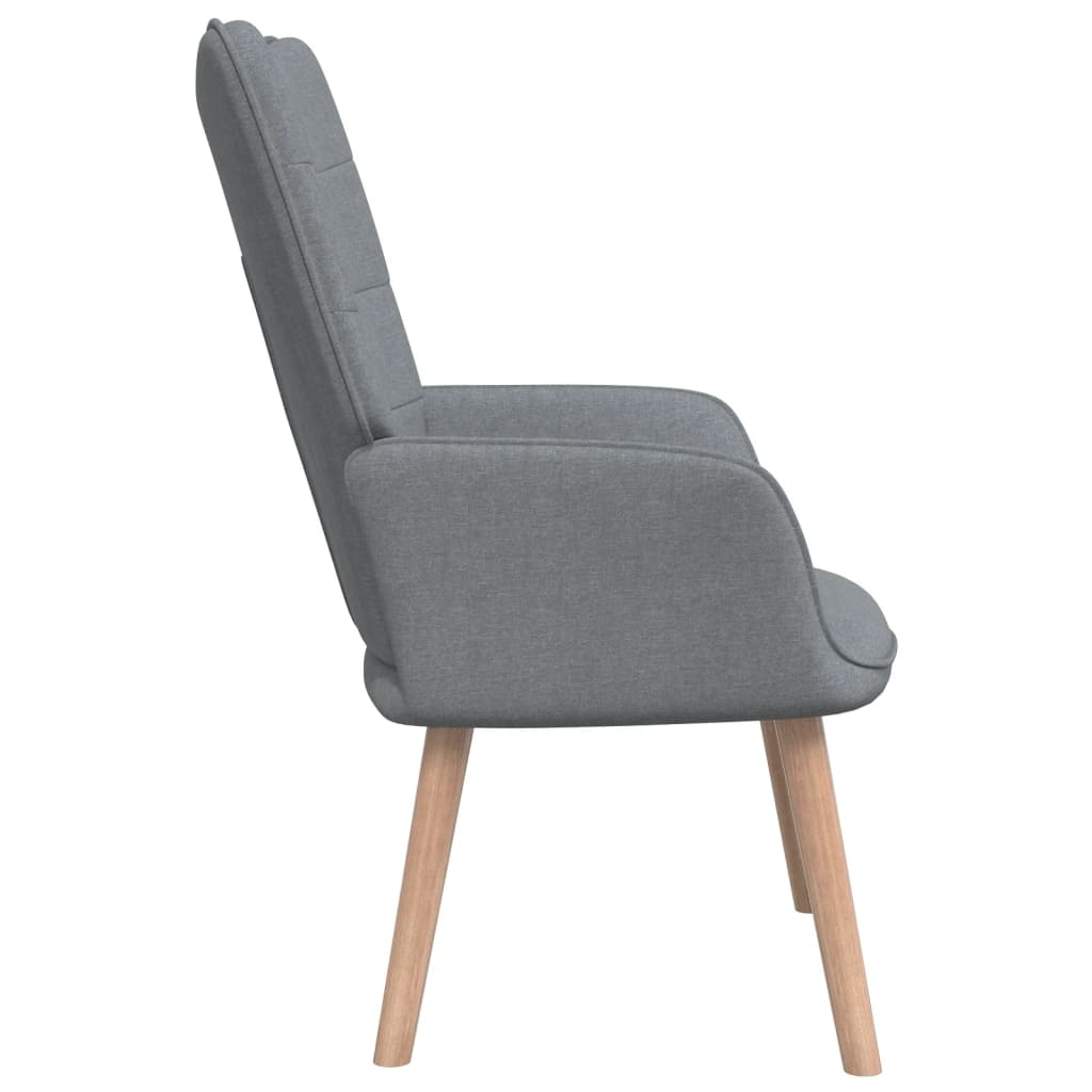 vidaXL Sillón de relax con taburete tela gris claro