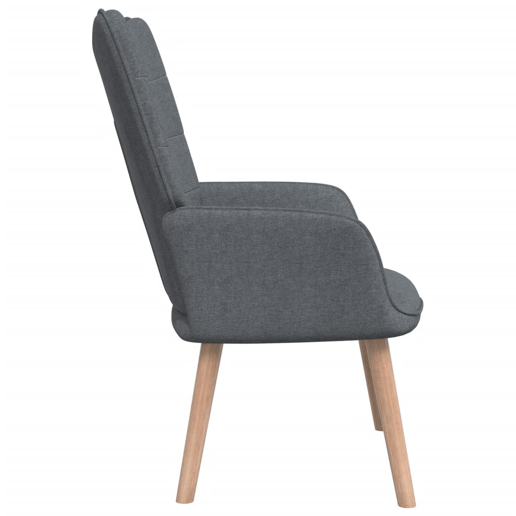 vidaXL Silla de relajación con reposapiés de tela gris oscuro