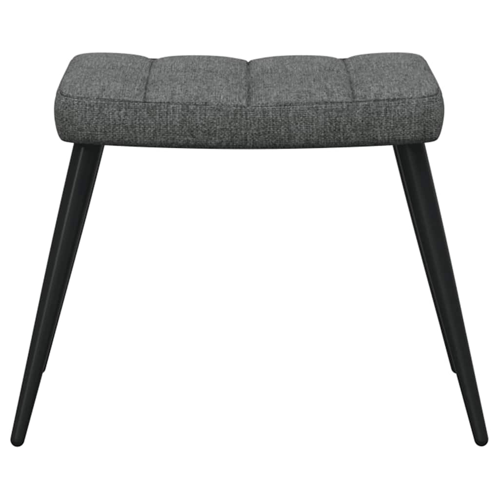 vidaXL Sillón de relax con taburete tela gris oscuro