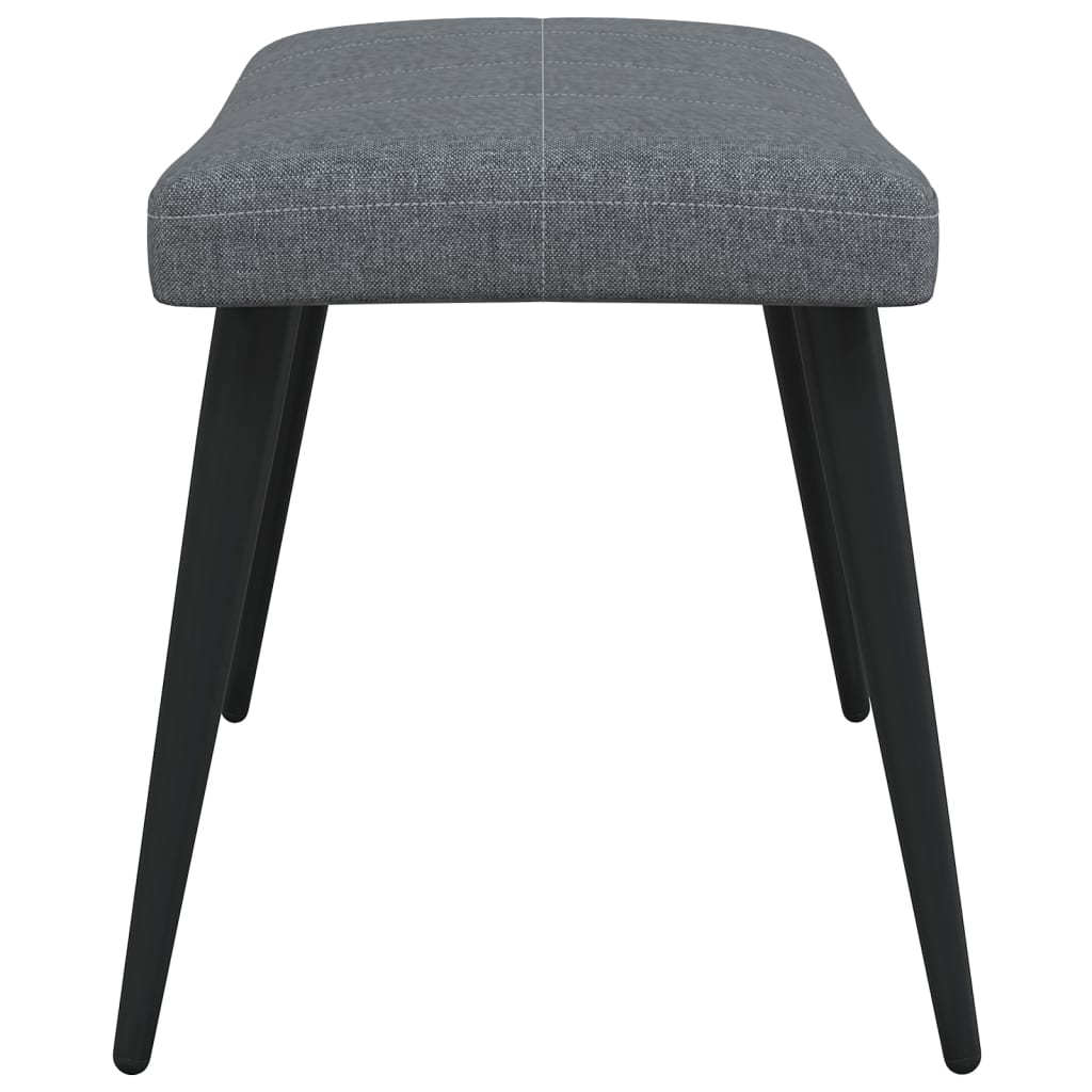 vidaXL Sillón de relax con taburete tela gris oscuro