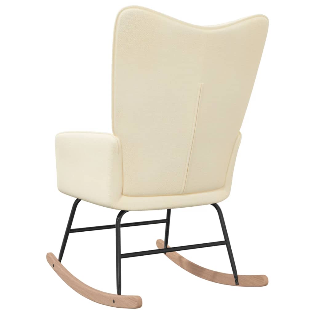 vidaXL Silla mecedora de tela color crema