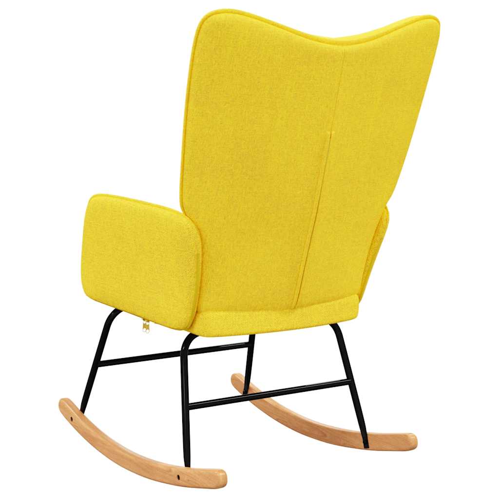 vidaXL Silla mecedora de tela amarillo mostaza