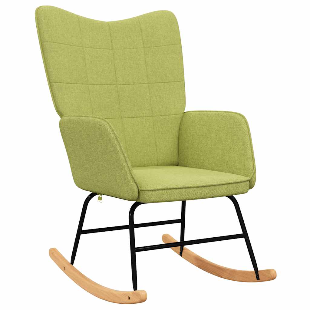 vidaXL Silla mecedora con reposapiés tela verde