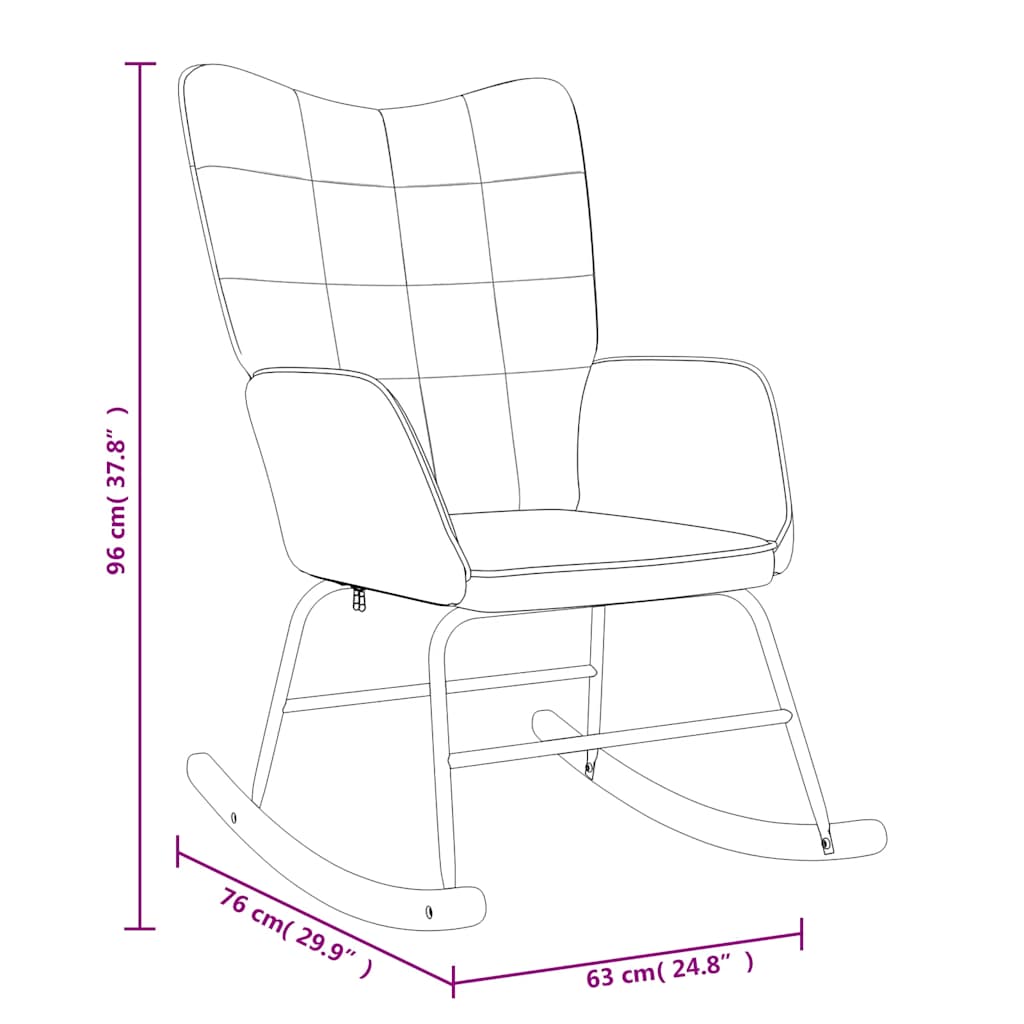 vidaXL Silla mecedora con reposapiés tela negro