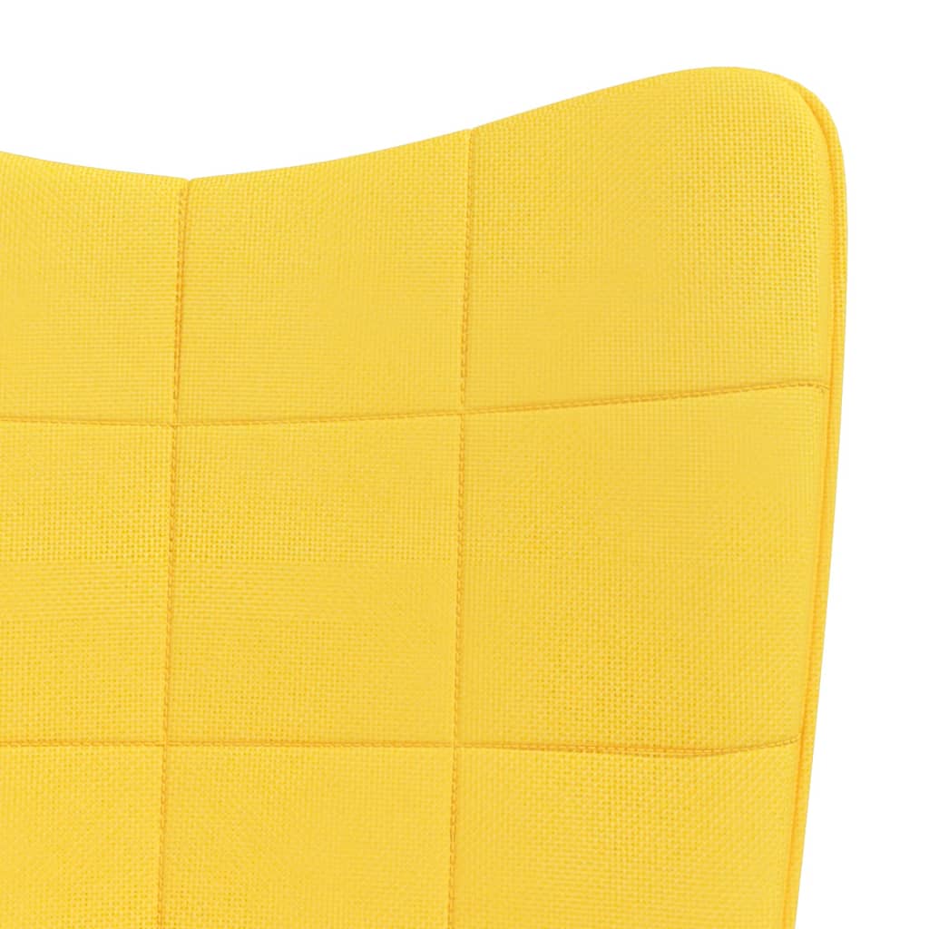 vidaXL Silla mecedora con reposapiés tela amarillo mostaza