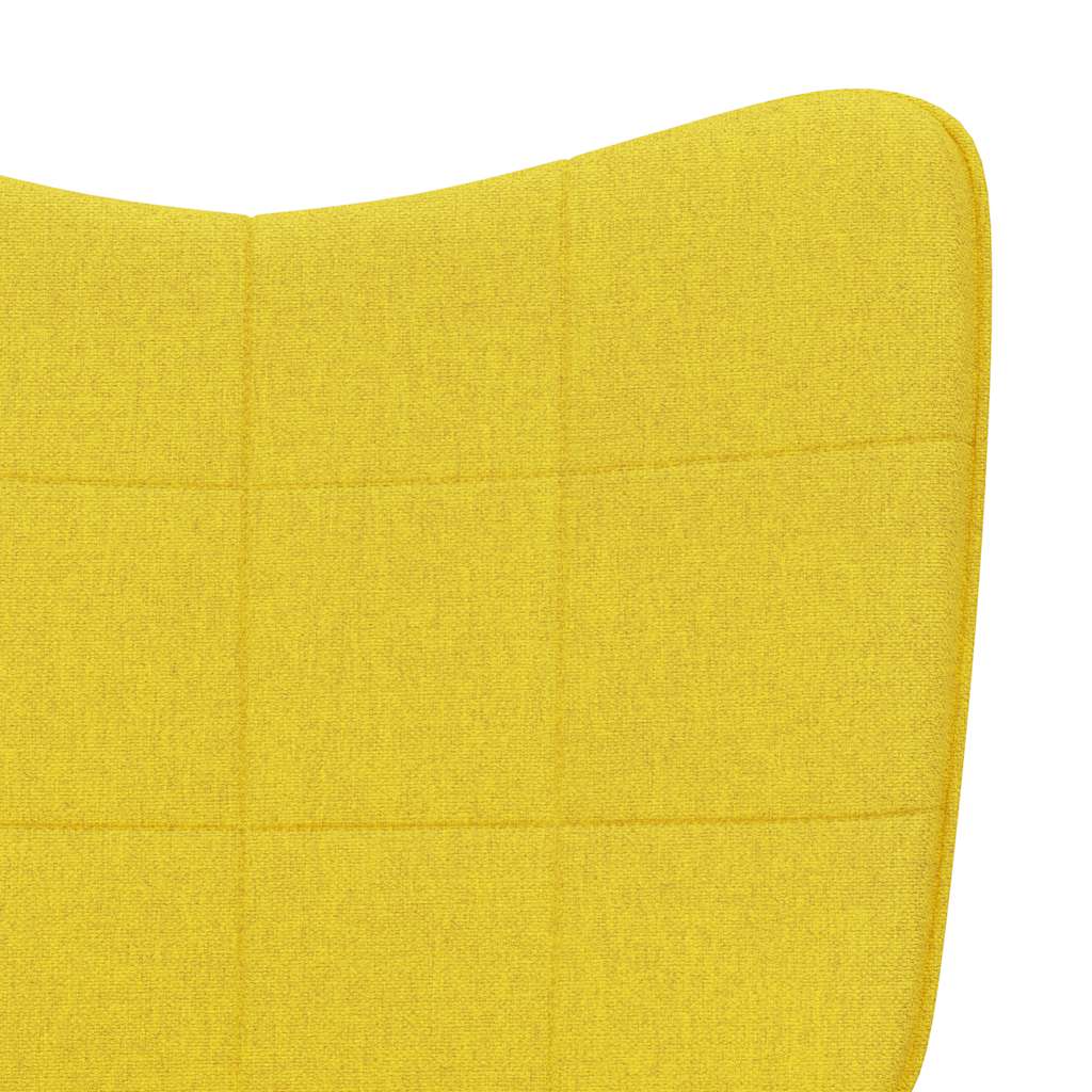 vidaXL Silla mecedora con reposapiés tela amarillo mostaza