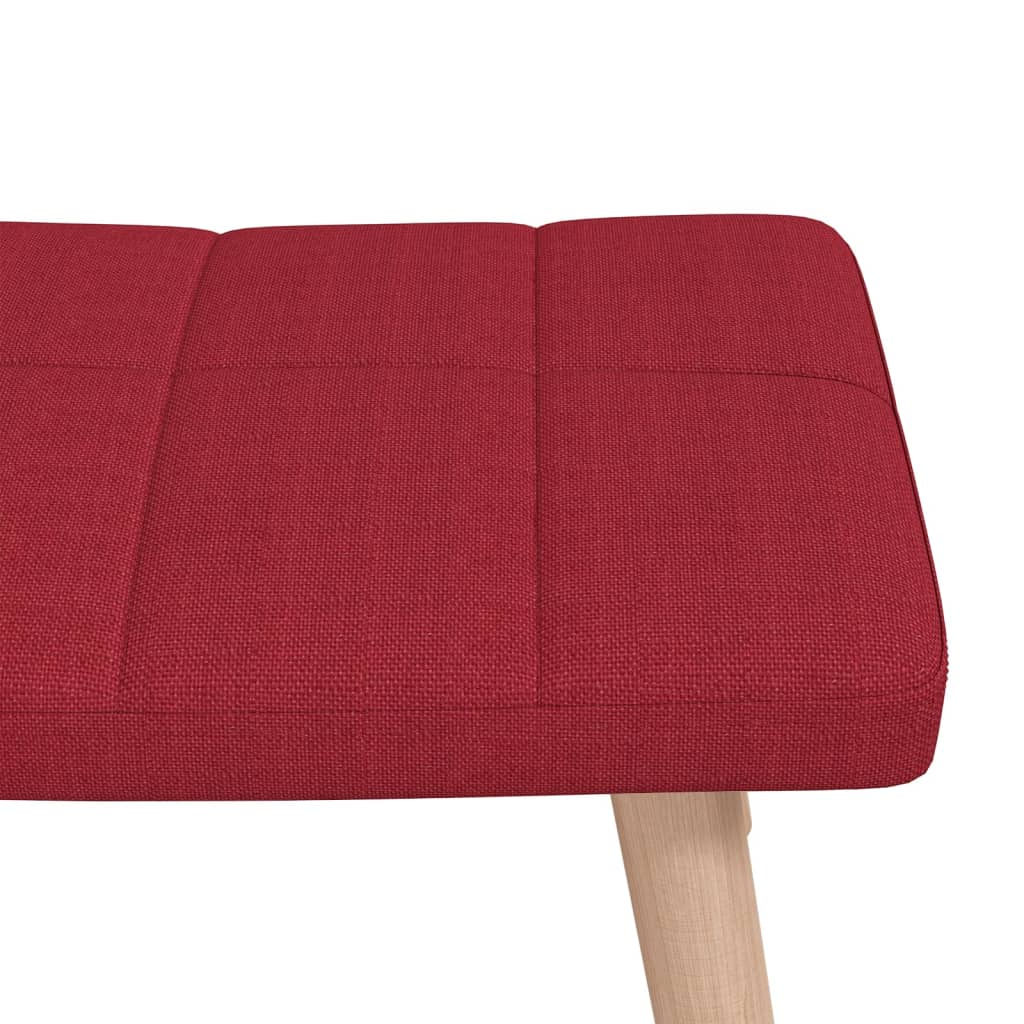 vidaXL Silla mecedora con reposapiés tela rojo tinto