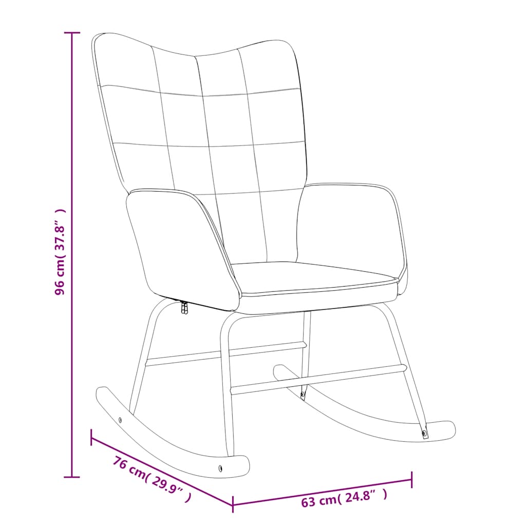 vidaXL Silla mecedora con reposapiés tela rojo tinto