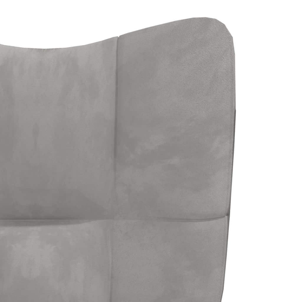 vidaXL Sillón de relax con taburete de terciopelo gris claro