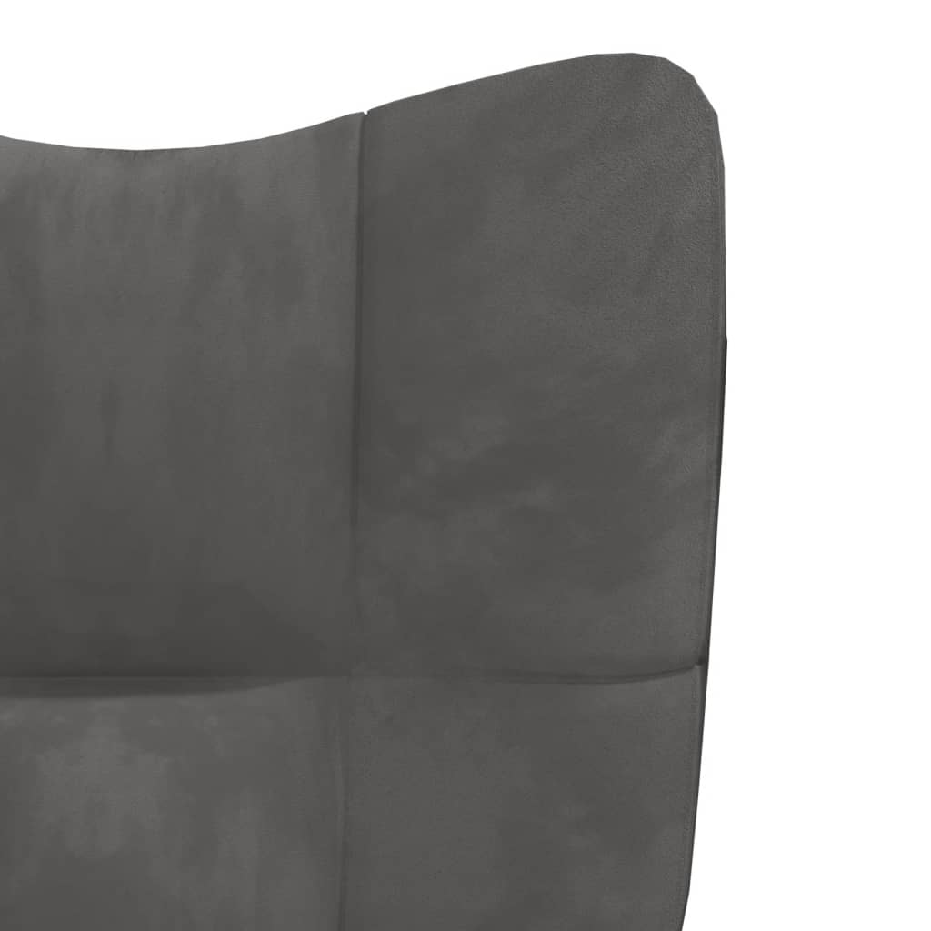 vidaXL Sillón de relax con taburete terciopelo gris oscuro