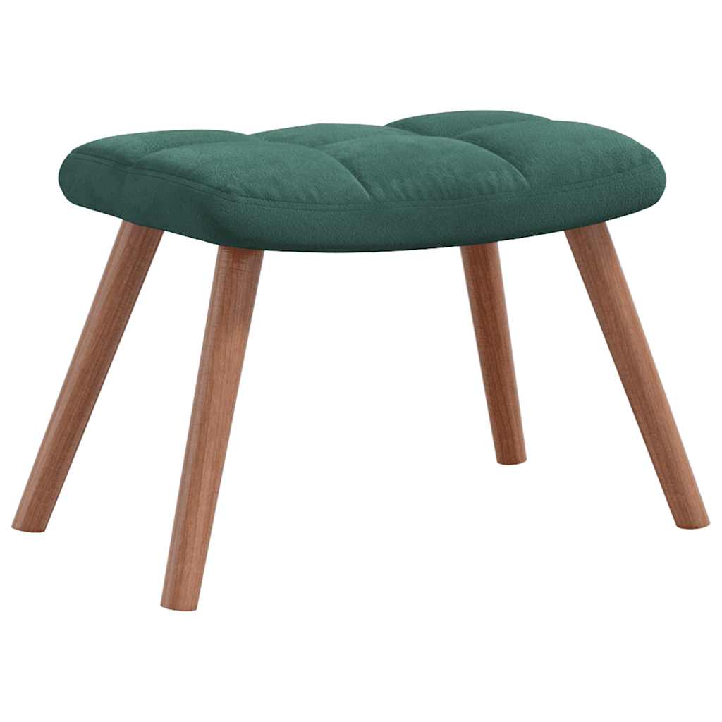 vidaXL Sillón de relax con taburete terciopelo verde oscuro