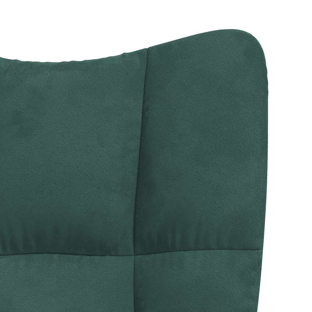 vidaXL Sillón de relax con taburete terciopelo verde oscuro