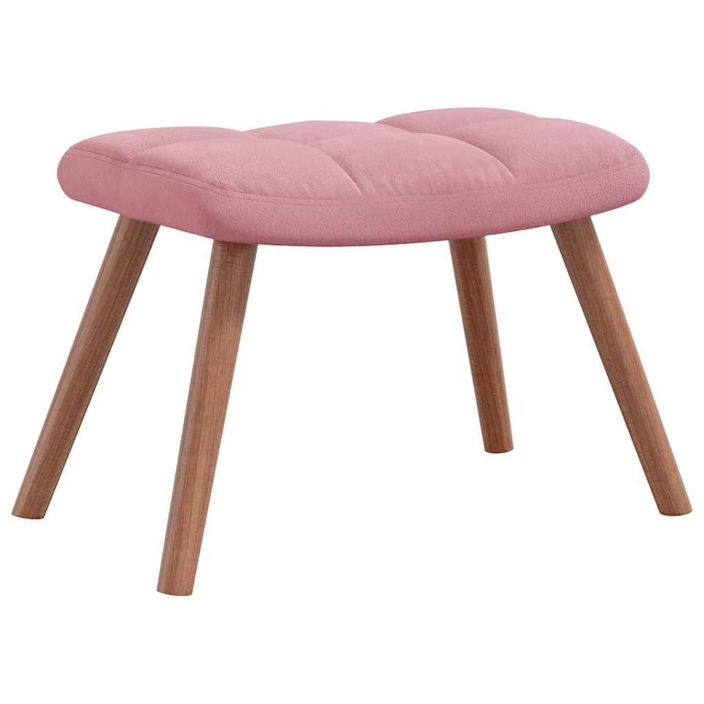 vidaXL Sillón de relax con taburete terciopelo rosa