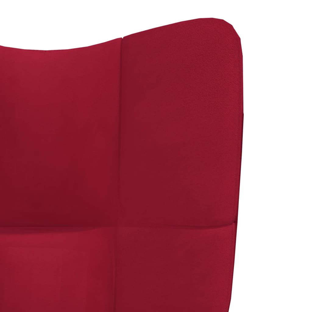 vidaXL Sillón de relax con taburete terciopelo rojo tinto