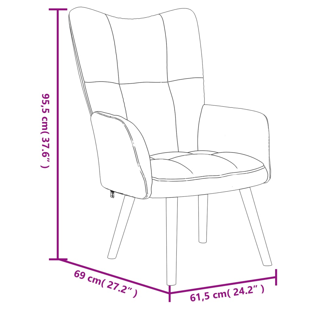 vidaXL Sillón de relax con taburete terciopelo negro