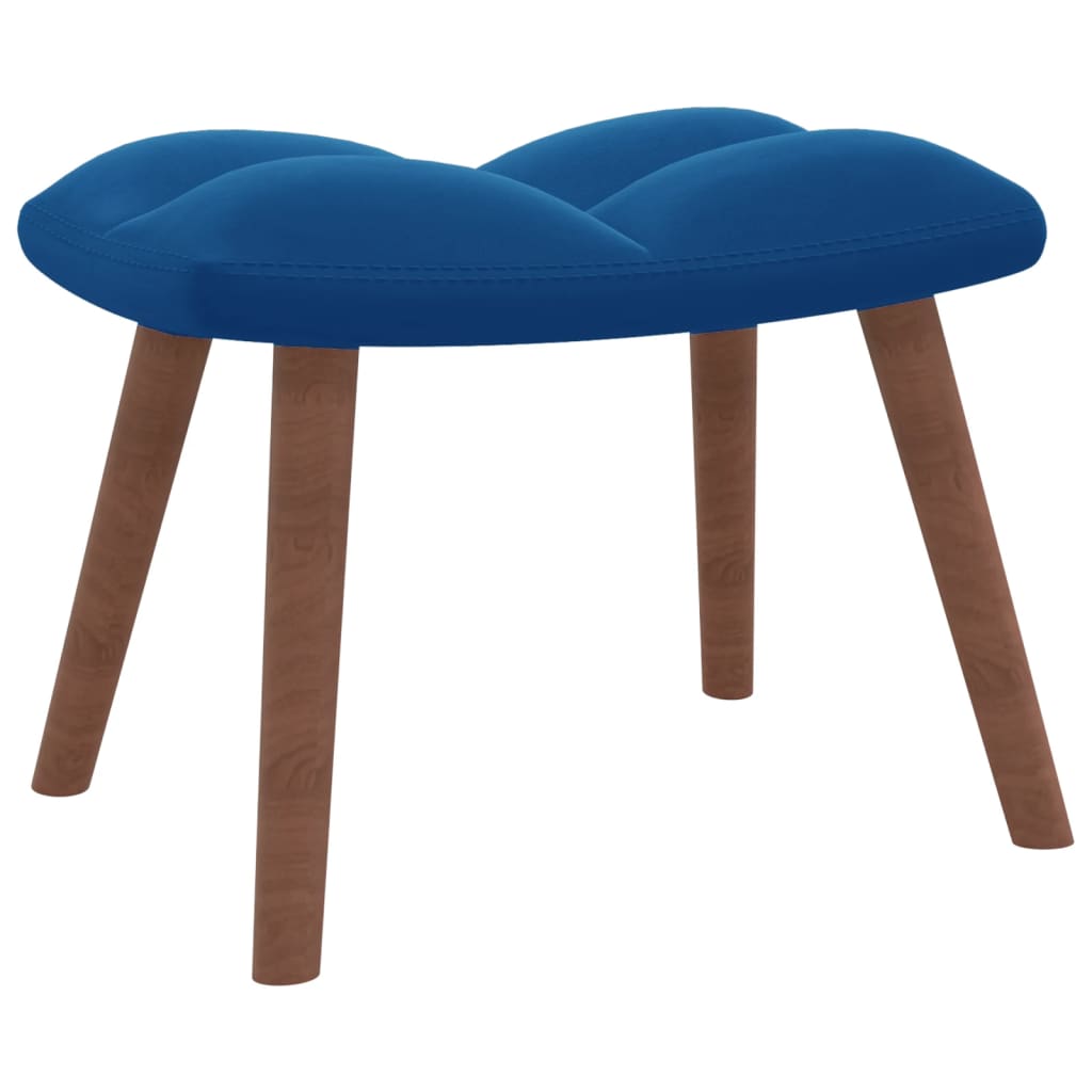 vidaXL Sillón de relax con taburete terciopelo azul