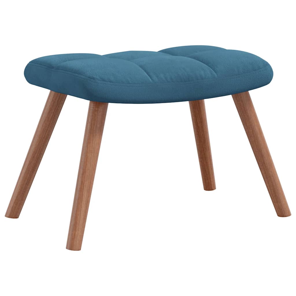 vidaXL Sillón de relax con taburete terciopelo azul