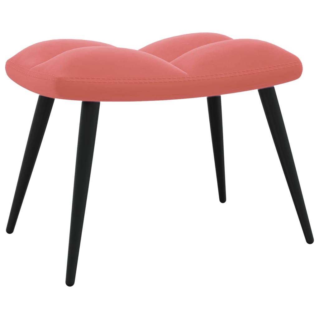 vidaXL Sillón de relax con taburete terciopelo rosa