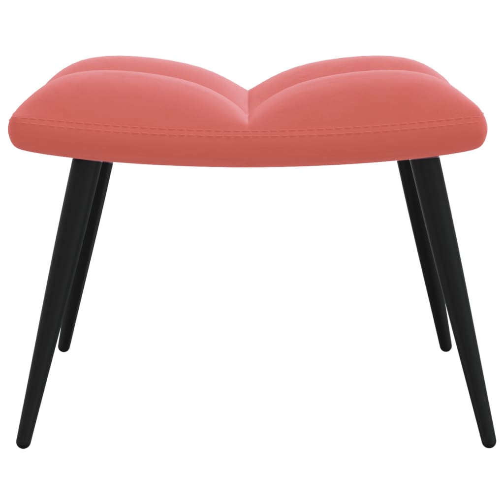 vidaXL Sillón de relax con taburete terciopelo rosa