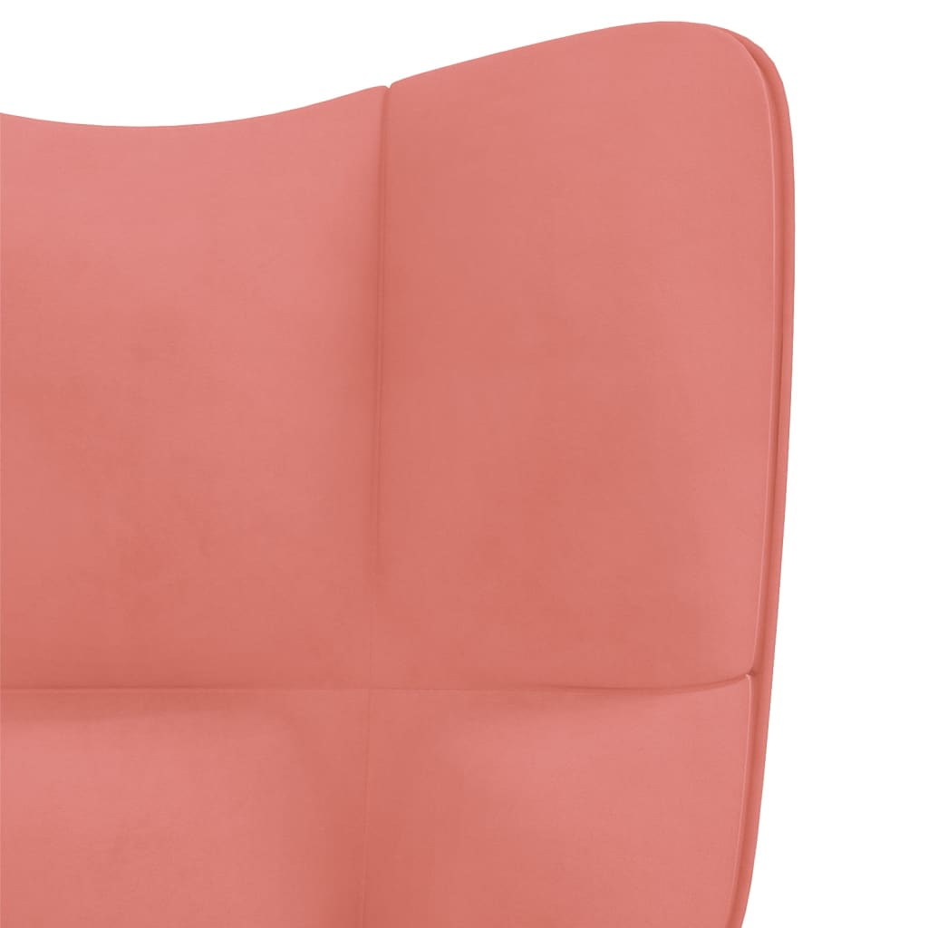 vidaXL Sillón de relax con taburete terciopelo rosa