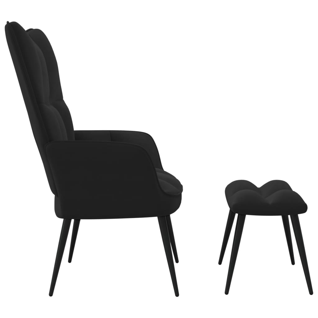 vidaXL Sillón de relax con taburete terciopelo negro