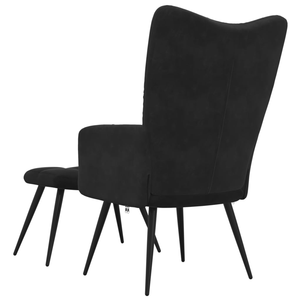 vidaXL Sillón de relax con taburete terciopelo negro