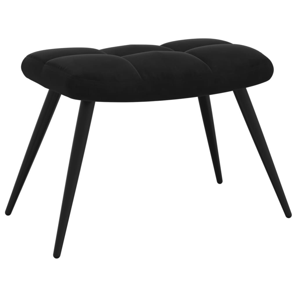 vidaXL Sillón de relax con taburete terciopelo negro