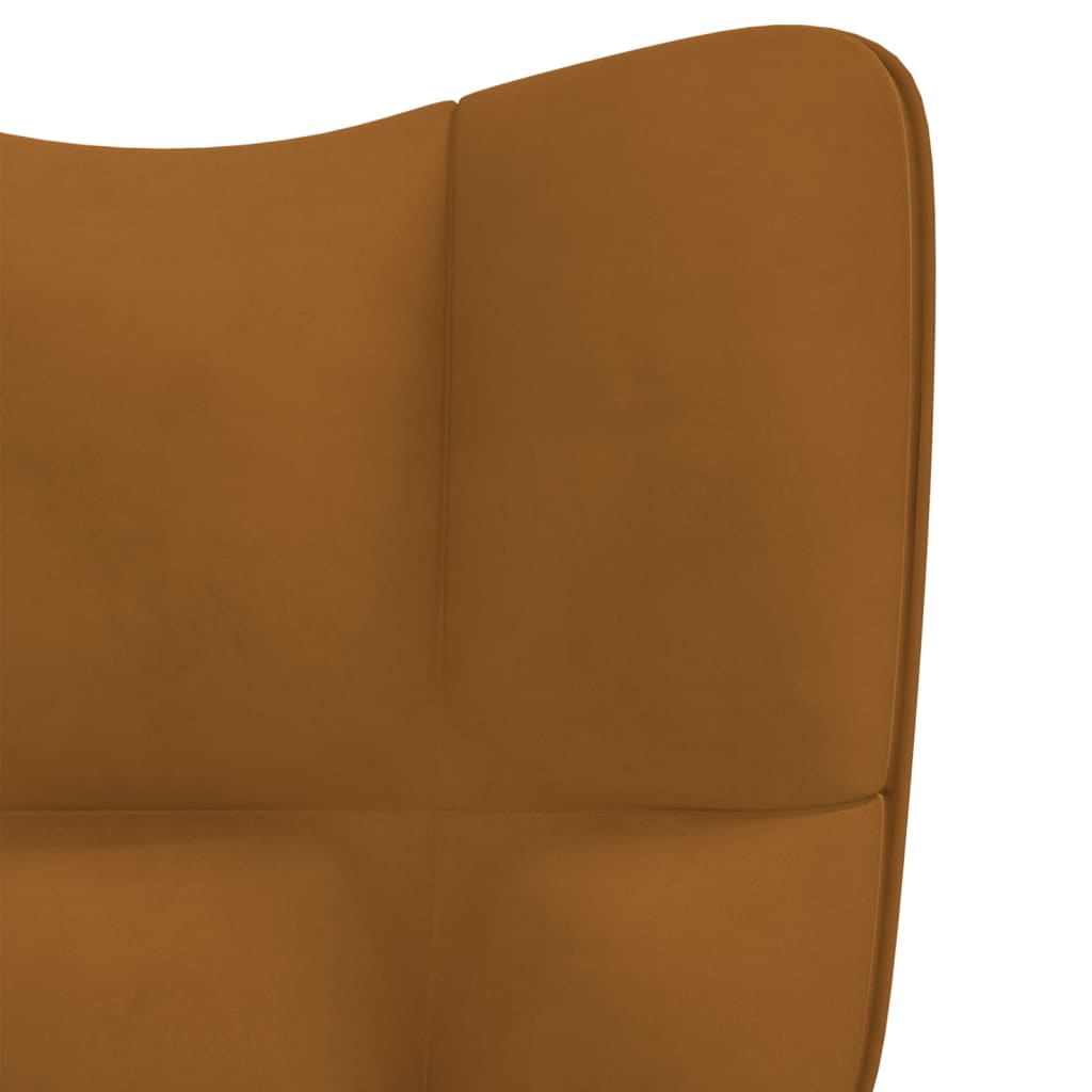 vidaXL Sillón de relax con taburete terciopelo marrón