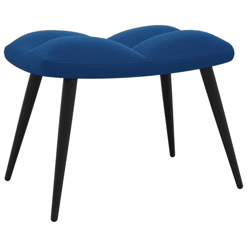 vidaXL Sillón de relax con taburete terciopelo azul